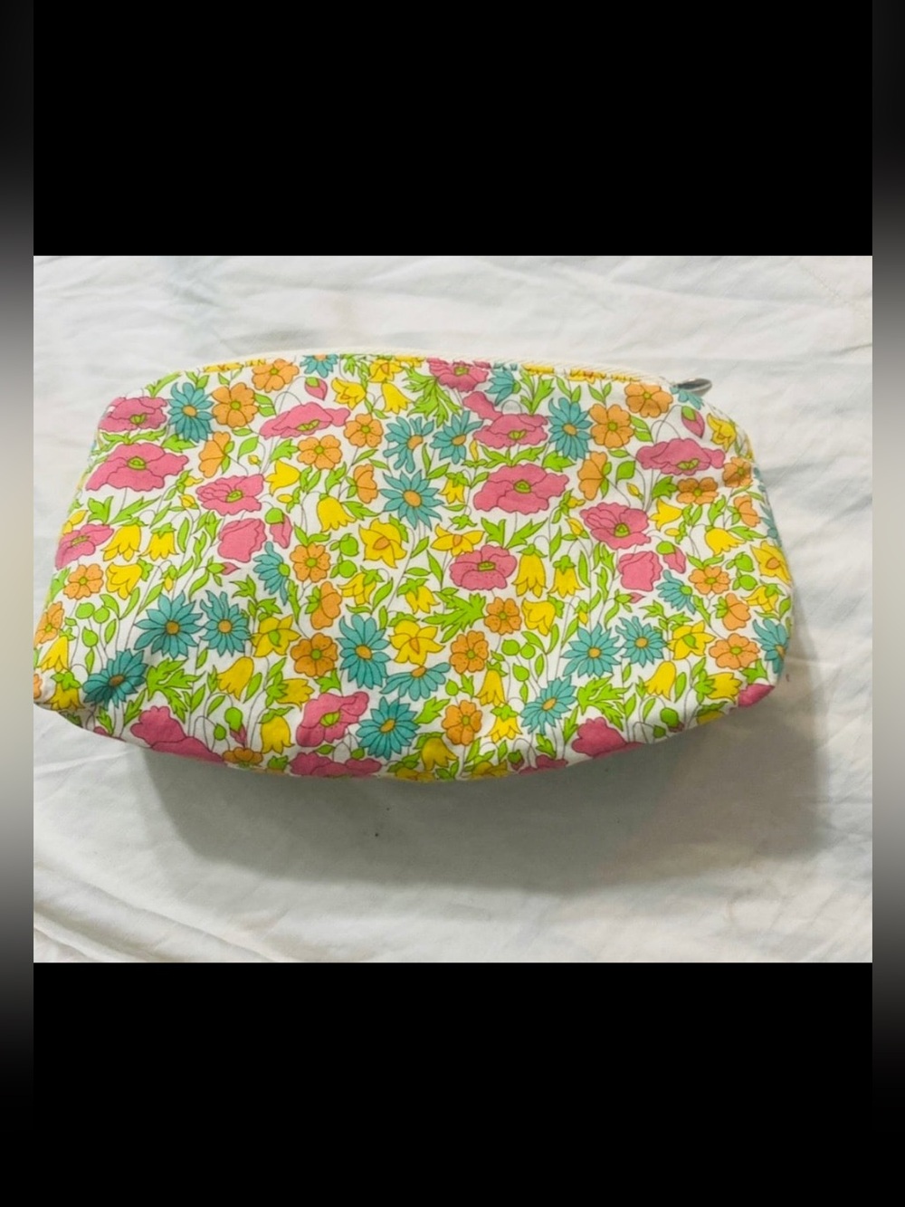 Handmade Floral Zipper Pouch Cosmetic Bag Cute Retro Flower Print Makeup Case